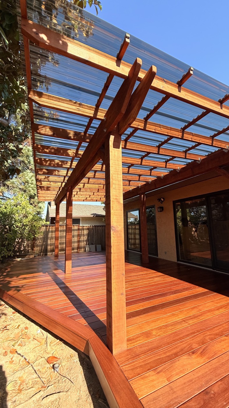 Redwood Pergola Project — MS Decking and Services project